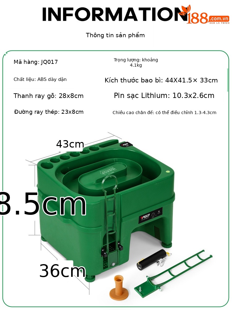 Máy phát bóng golf cảm ứng hồng ngoại PGM đa năng có giá đỡ gậy — Máy phát bóng [màu xanh lá cây], Máy phát bóng [màu xanh lá cây] (trống không có logo)