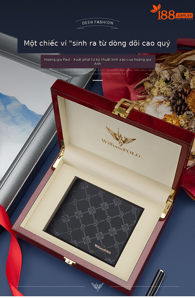 Ví nam gập mini Emperor Paul cao cấp mẫu mới 2024 chi tiết 1