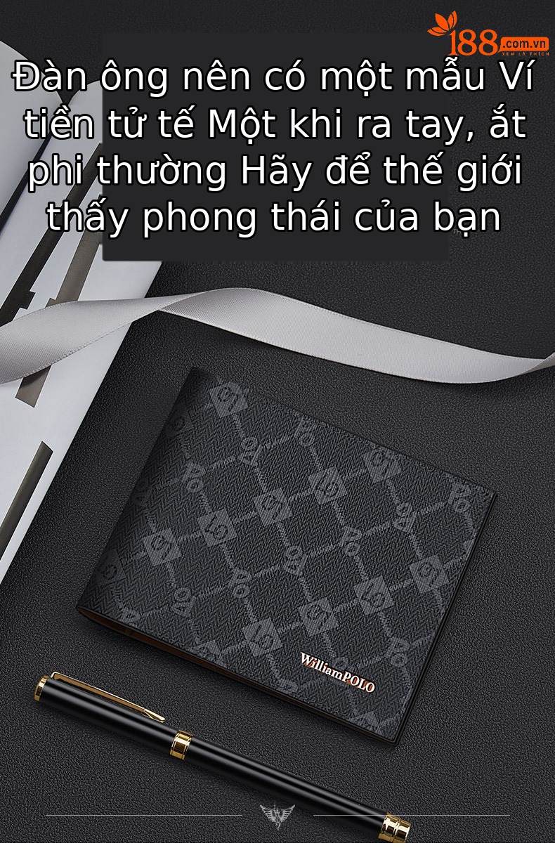 Ví nam gập mini Emperor Paul cao cấp mẫu mới 2024 chi tiết 2