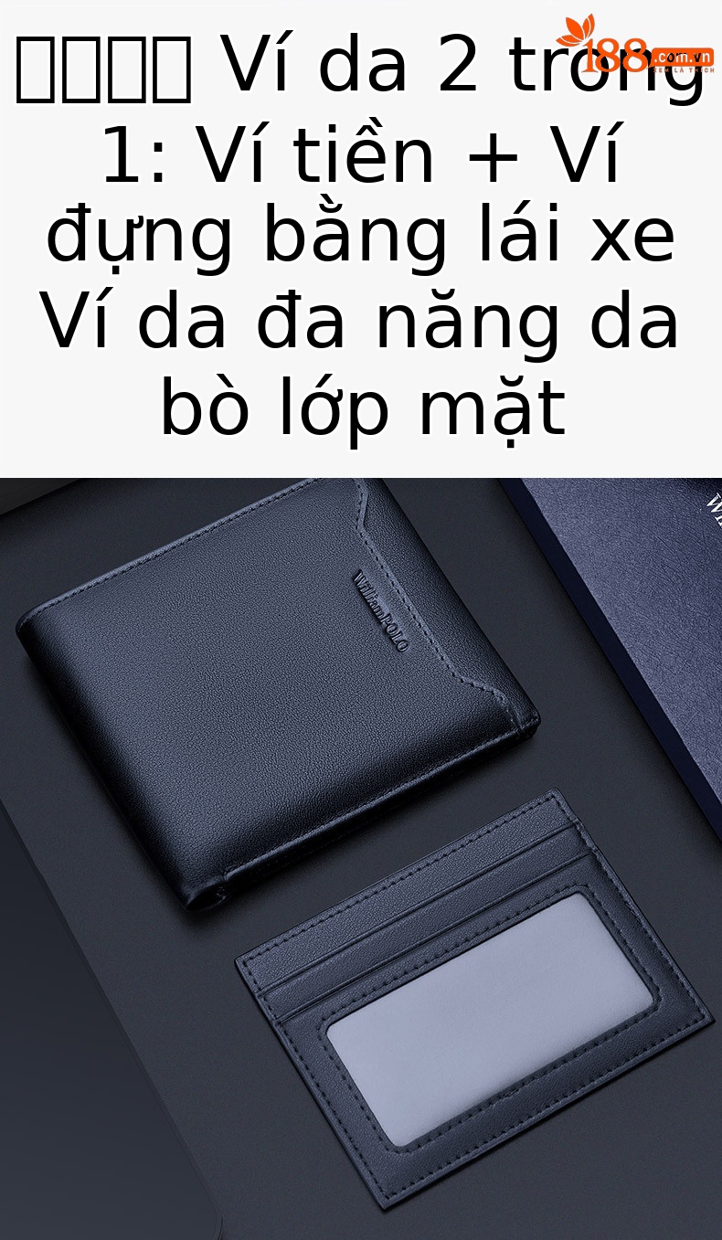 Ví da thật Emperor Paul ngắn gập mini cao cấp phong cách công sở đựng thẻ và giấy phép lái xe chi tiết 1