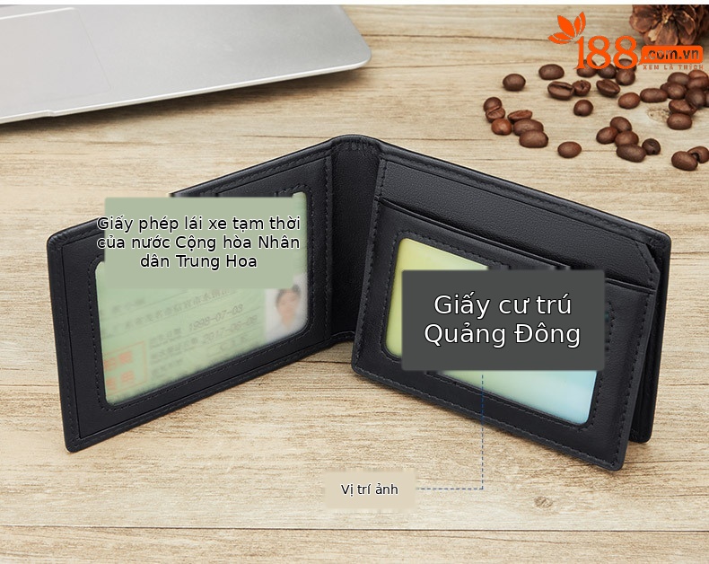 Ví card holder nam da bò mỏng gập mini Emperor Paul 2024 chi tiết 4