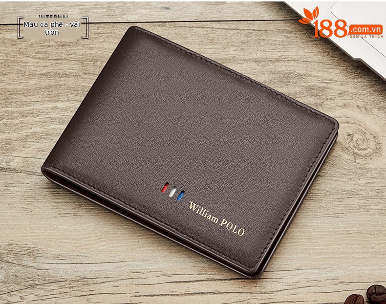 Ví card holder nam da bò mỏng gập mini Emperor Paul 2024 chi tiết 14