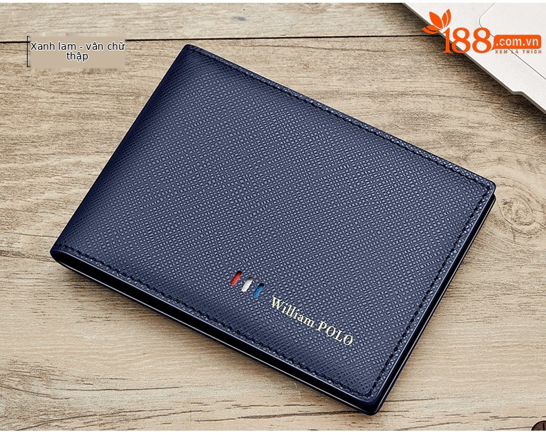 Ví card holder nam da bò mỏng gập mini Emperor Paul 2024 chi tiết 17