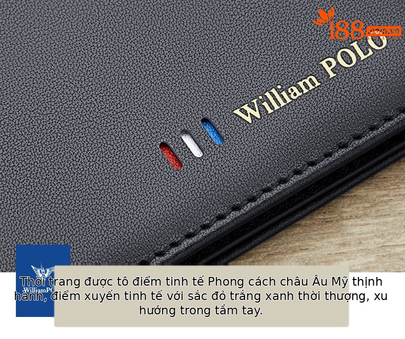 Ví card holder nam da bò mỏng gập mini Emperor Paul 2024 chi tiết 19