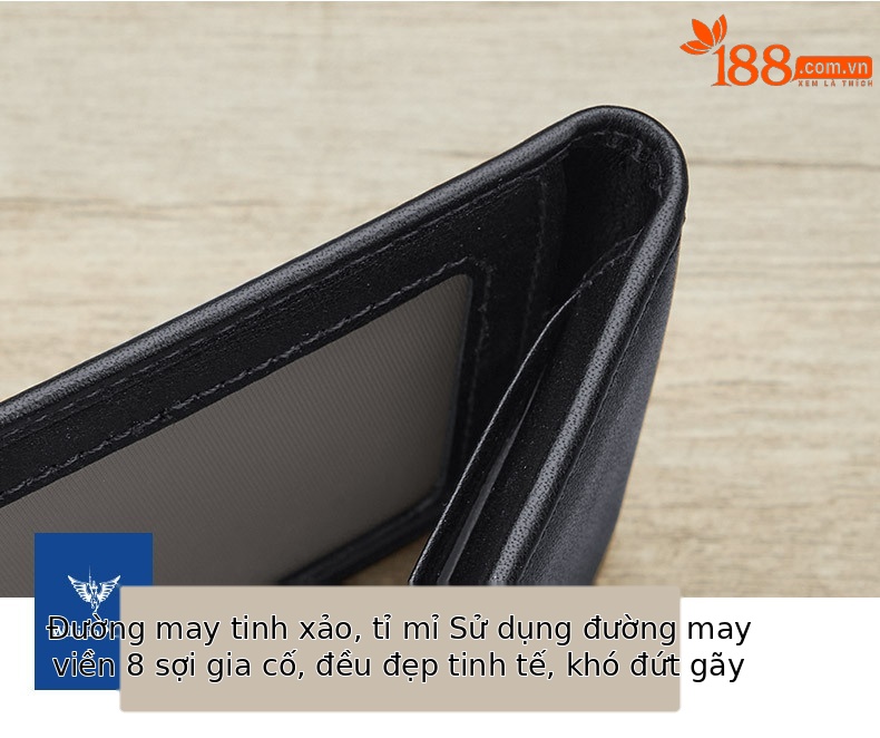 Ví card holder nam da bò mỏng gập mini Emperor Paul 2024 chi tiết 20