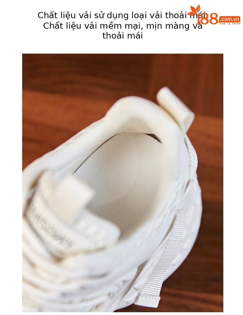 Giày sneaker nữ chunky đế dày độn cao, mặt lưới thoáng khí mùa hè thu — Màu be chi tiết 6