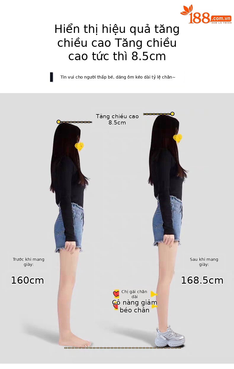 Giày sneaker nữ chunky đế dày độn cao, mặt lưới thoáng khí mùa hè thu — Màu be chi tiết 3