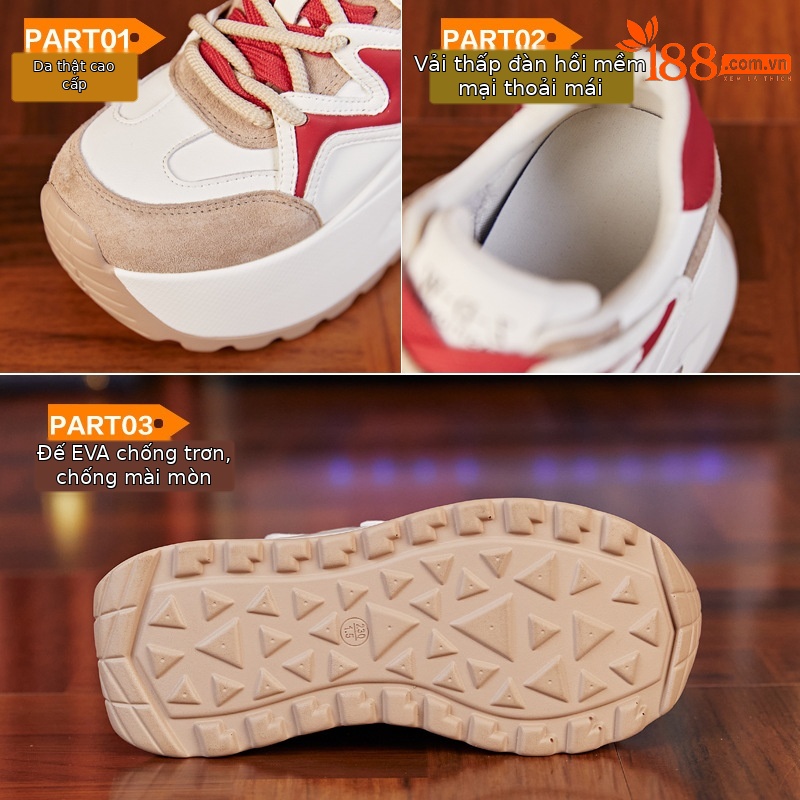 Giày sneaker chunky đế dày lưới thoáng khí mùa hè thu cho nữ — Màu đen