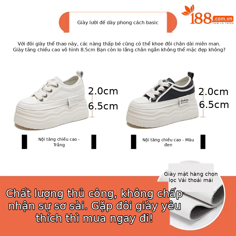 Giày thể thao nữ đế dày độn cao bên trong SJN890-3 — Màu đen