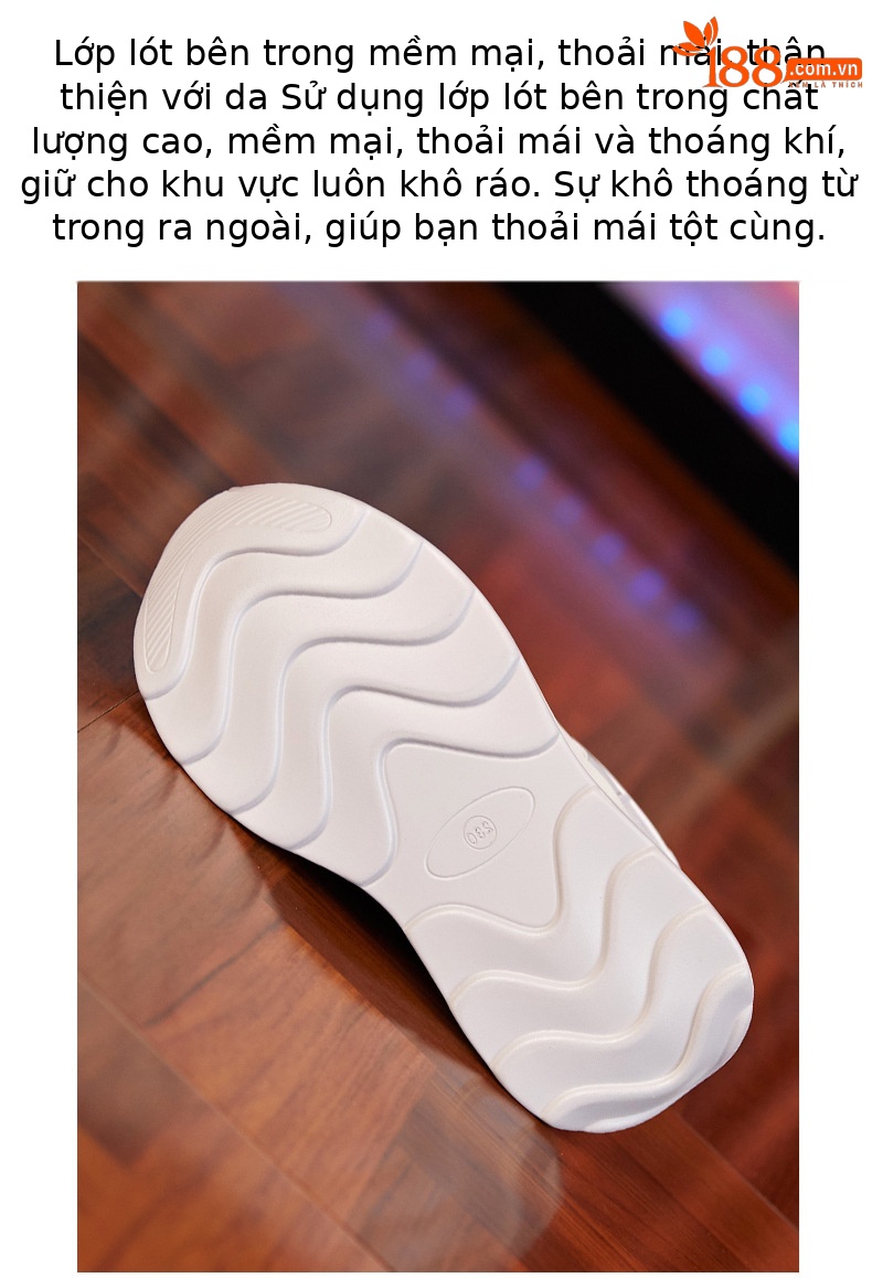 Giày sneaker nữ đế dày tăng chiều cao dáng nhỏ khoe chân — Màu be chi tiết 7