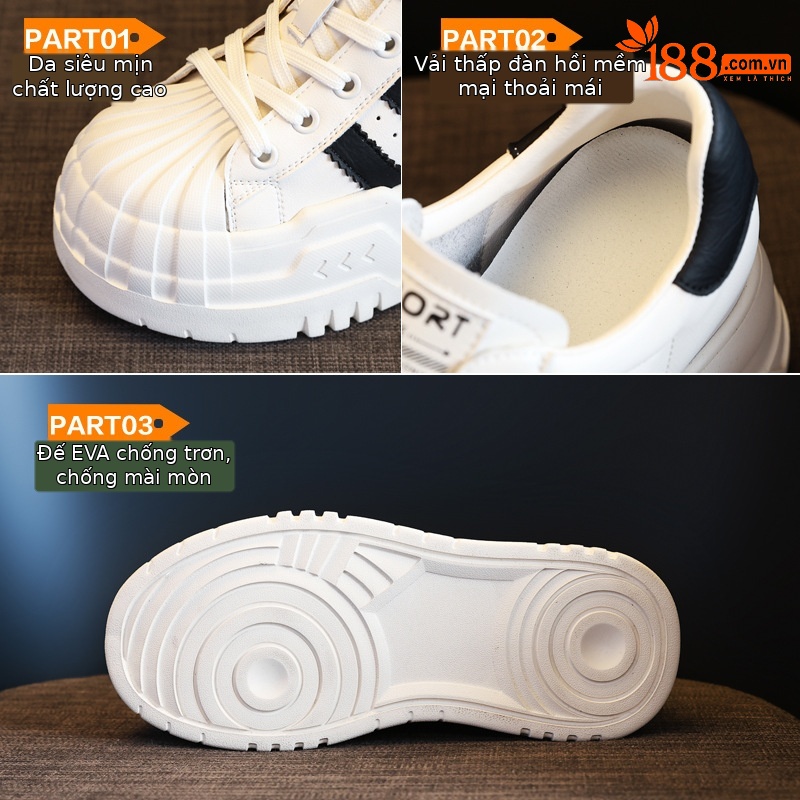 Giày sneaker nữ đế dày độn cao bên trong, phối màu be dễ phối đồ, form chunky thoải mái — Màu be