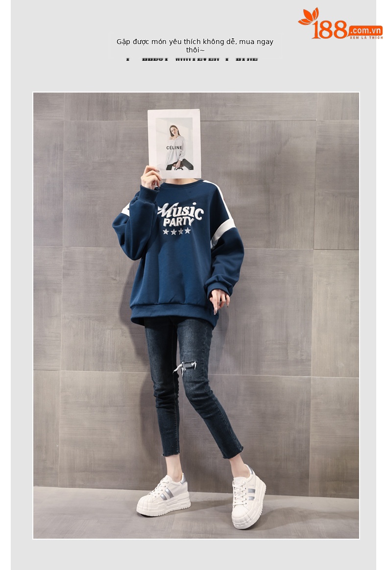 Giày sneaker nữ đế dày độn cao bên trong, phối màu be dễ phối đồ, form chunky thoải mái — Màu be chi tiết 6