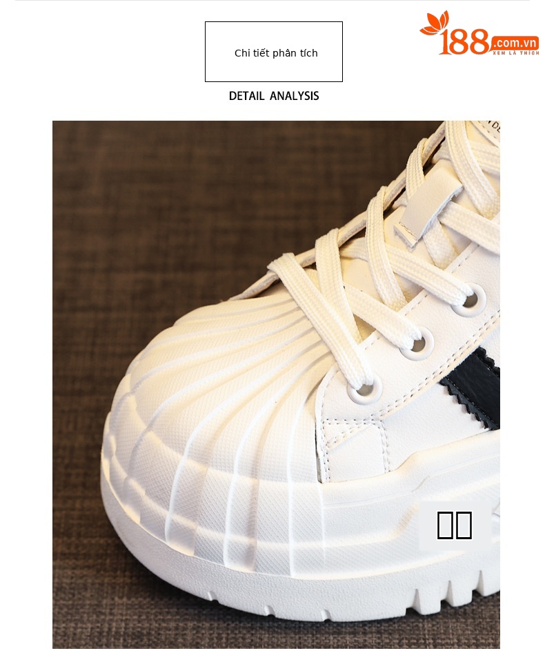 Giày sneaker nữ đế dày độn cao bên trong, phối màu be dễ phối đồ, form chunky thoải mái — Màu be chi tiết 7