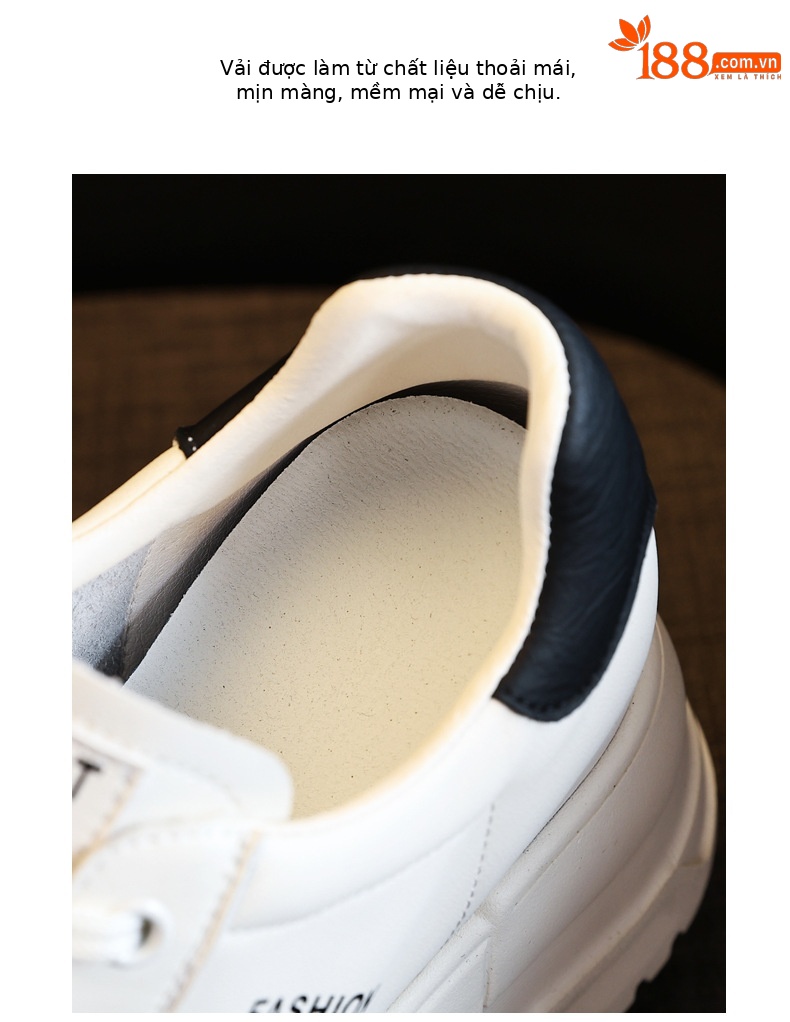 Giày sneaker nữ đế dày độn cao bên trong, phối màu be dễ phối đồ, form chunky thoải mái — Màu be chi tiết 8