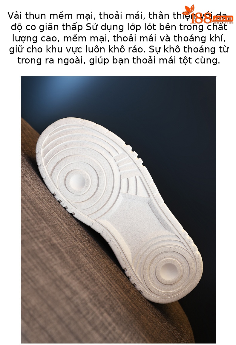 Giày sneaker nữ đế dày độn cao bên trong, phối màu be dễ phối đồ, form chunky thoải mái — Màu be chi tiết 9