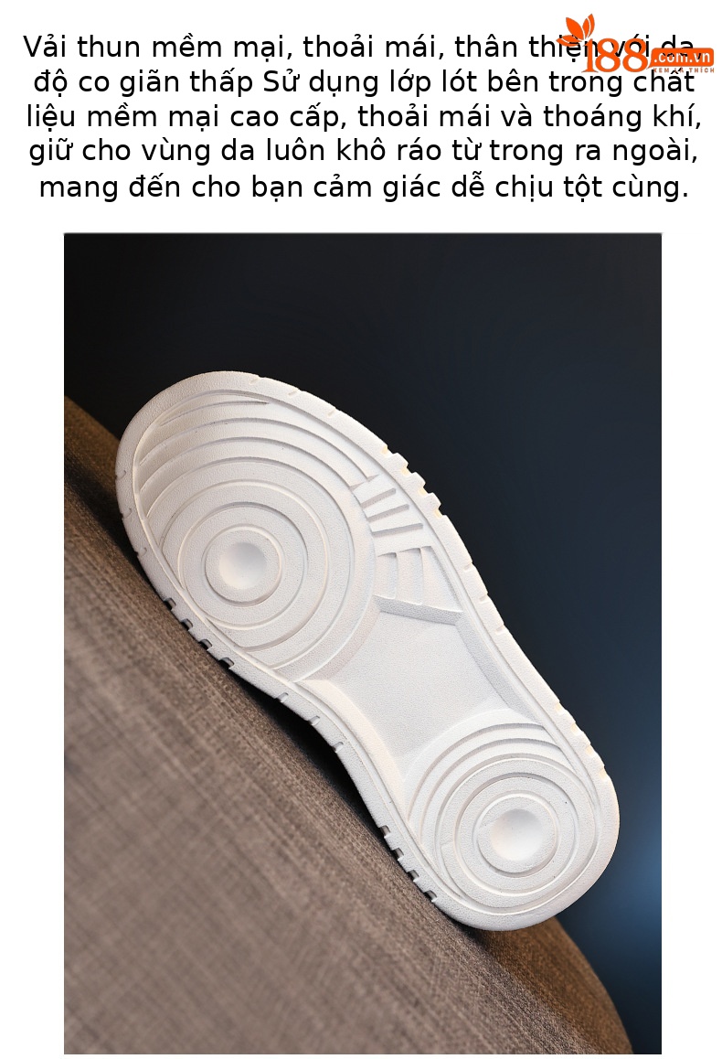 Giày sneaker nữ đế dày tăng chiều cao bên trong, phối bánh xốp thoáng khí — Màu be chi tiết 9