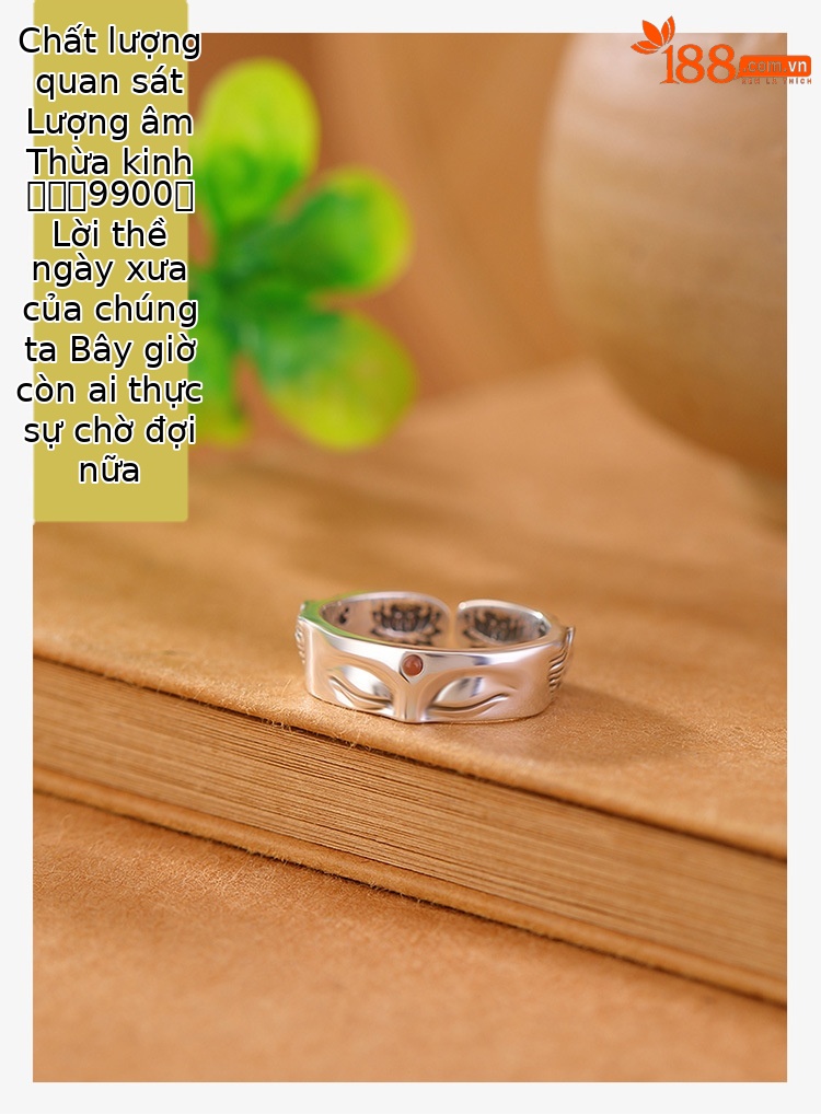 Nhẫn bạc S990 cổ điển họa tiết Phật Bà Quan Âm và hoa sen — Bạc 925 chi tiết 1