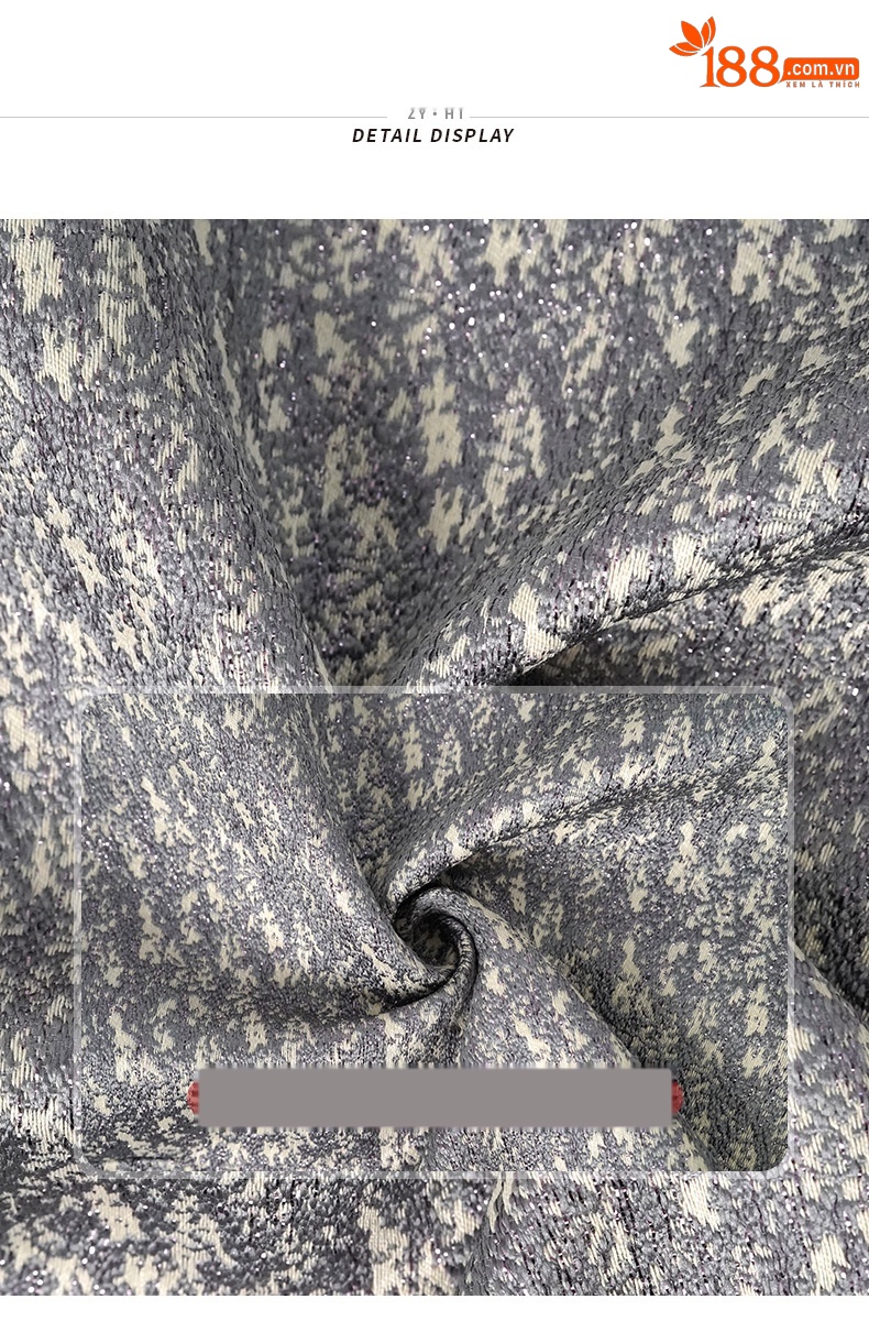 Váy liền thân nữ cổ tròn họa tiết jacquard, thiết kế eo ôm dáng không tay — Màu xám xanh lam chi tiết 1