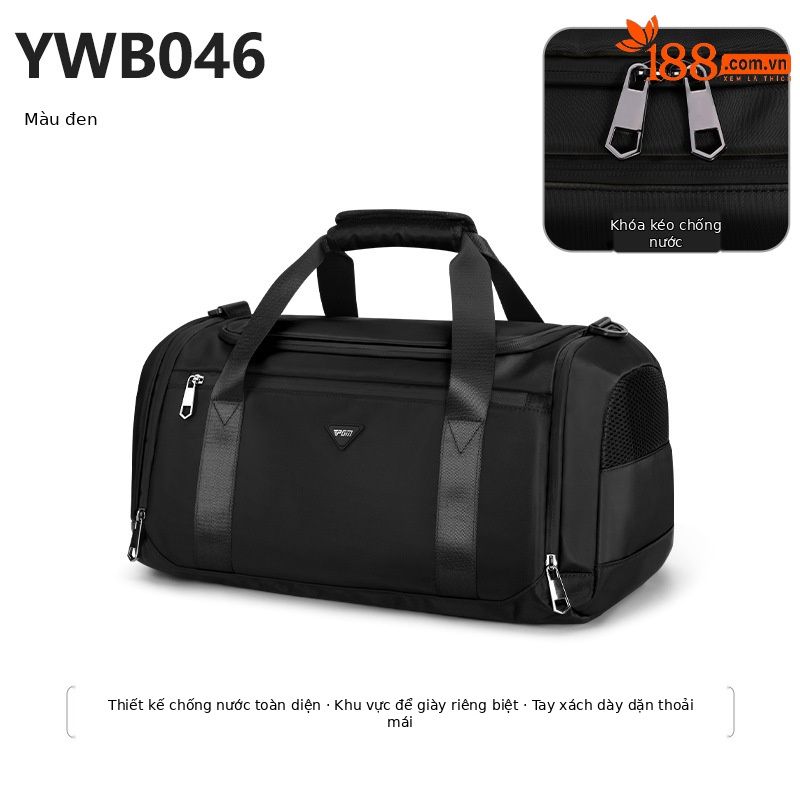 Túi tote du lịch chống nước nhẹ PGM – đựng đồ golf, quần áo, giày (50x25x25 cm) — YWB046-Đen, YWB046-màu xanh quân đội