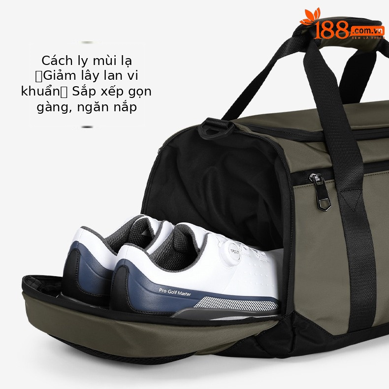 Túi tote du lịch chống nước nhẹ PGM – đựng đồ golf, quần áo, giày (50x25x25 cm) — YWB046-Đen, YWB046-màu xanh quân đội