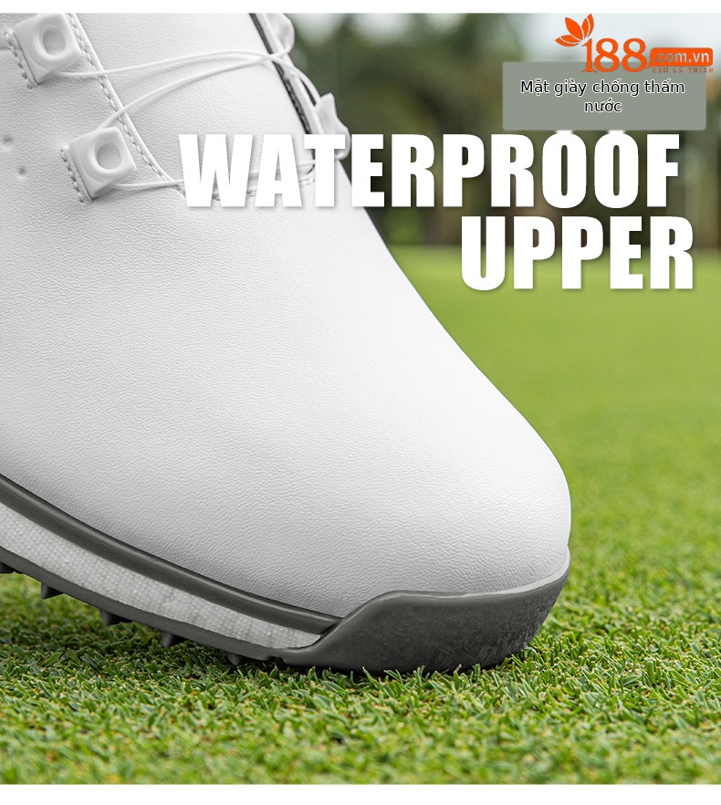 Giày golf PGM nam đế trung siêu mềm, chống nước, dây rút xoay tiện lợi — XZ377-Trắng xanh xám chi tiết 16