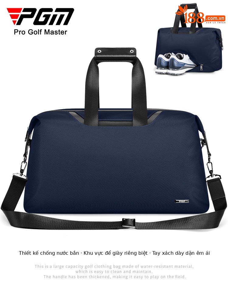 Túi tote du lịch chống nước PGM siêu nhẹ, ngăn giày riêng, kích thước 48x20x41 cm — YWB045-Màu xanh nước hải quân [không thấm nước/túi đựng giày độc lập/tay cầm dày]
