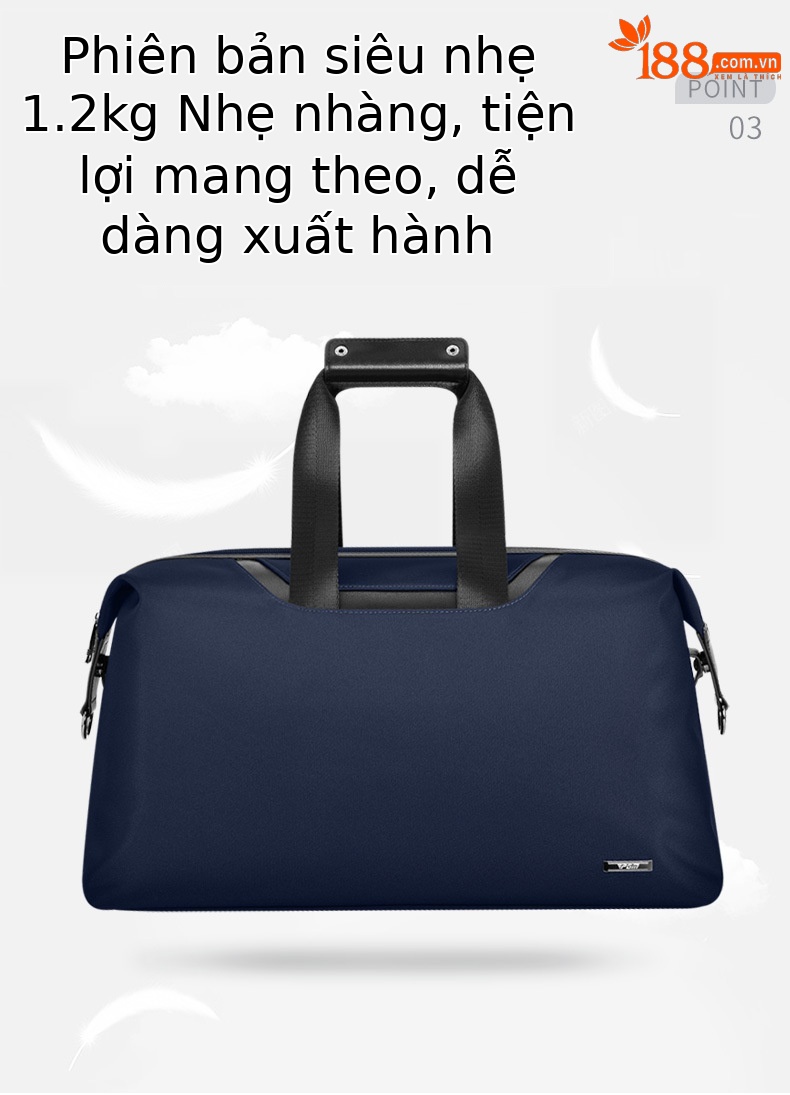 Túi tote du lịch chống nước PGM siêu nhẹ, ngăn giày riêng, kích thước 48x20x41 cm — YWB045-Màu xanh nước hải quân [không thấm nước/túi đựng giày độc lập/tay cầm dày] chi tiết 6