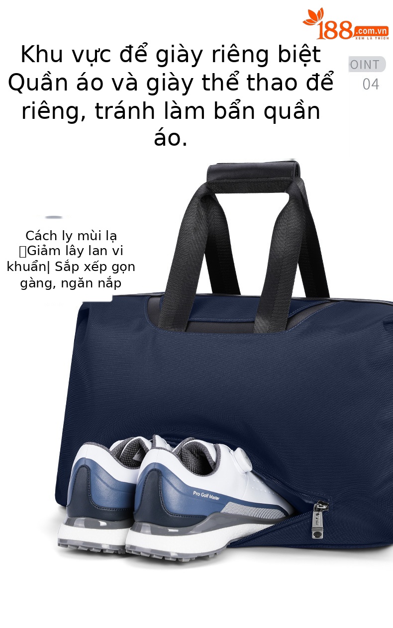 Túi tote du lịch chống nước PGM siêu nhẹ, ngăn giày riêng, kích thước 48x20x41 cm — YWB045-Màu xanh nước hải quân [không thấm nước/túi đựng giày độc lập/tay cầm dày] chi tiết 7