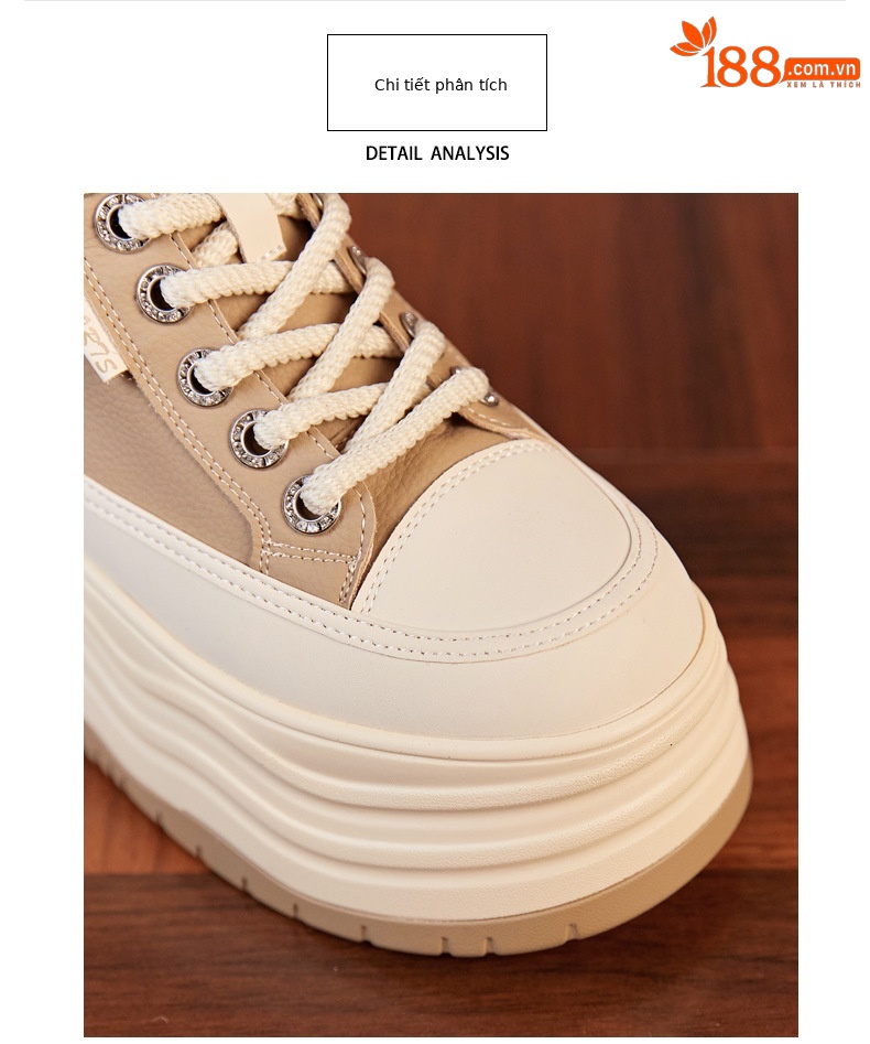 Giày sneaker nữ cổ cao đế dày tăng chiều cao trong — Màu đen chi tiết 6