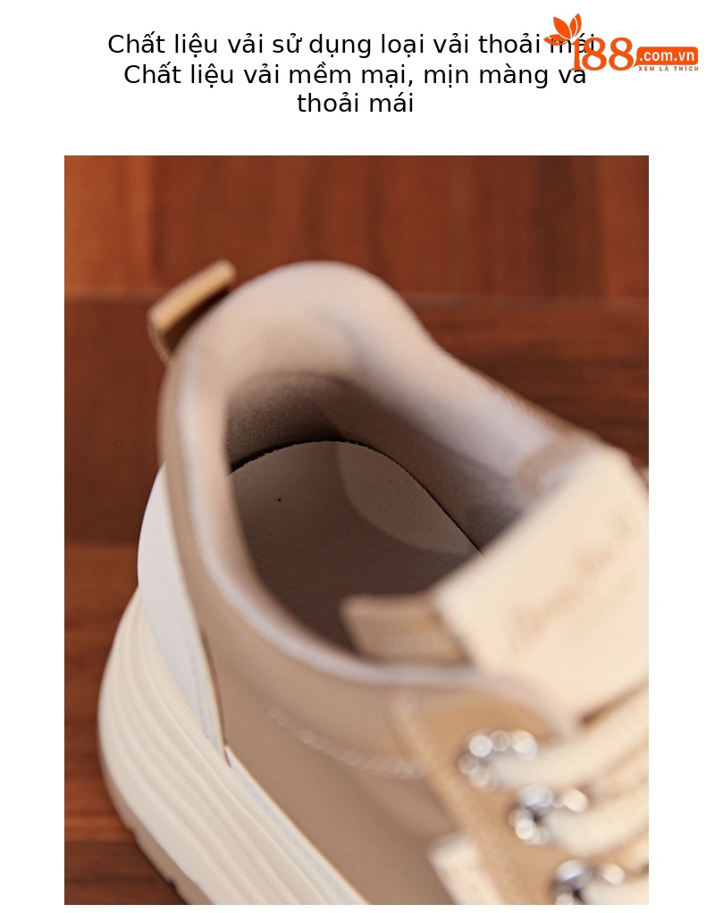 Giày sneaker nữ cổ cao đế dày tăng chiều cao trong — Màu đen chi tiết 7