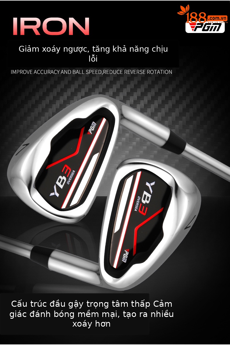 Gậy đánh golf PGM số 7 tay phải, đầu hợp kim kẽm, thân carbon hoặc thép — YB3-7 sắt [trục thép], Bàn là YB3-7 [trục carbon] chi tiết 4