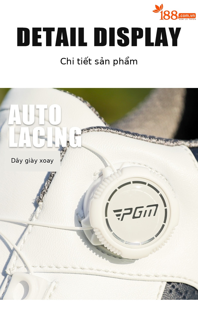 Giày golf PGM nam đế giảm xóc chống trơn trượt chống nước — XZ379-Màu xanh đỏ trắng chi tiết 10