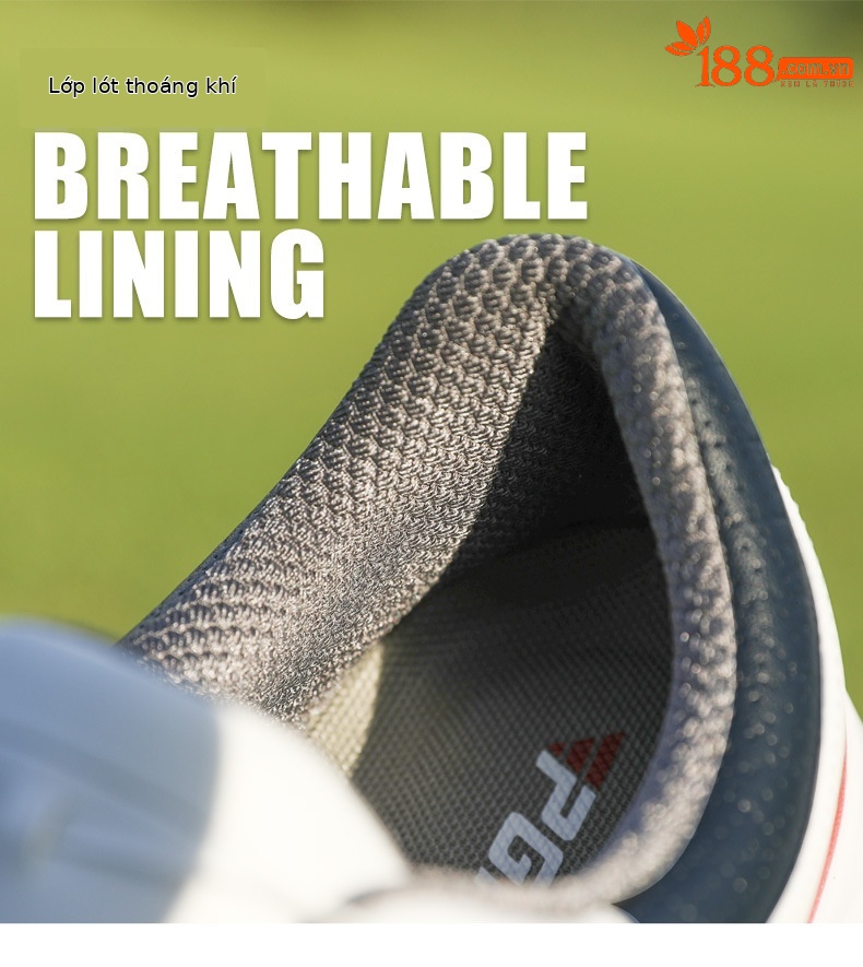 Giày golf PGM nam đế giảm xóc chống trơn trượt chống nước — XZ379-Màu xanh đỏ trắng chi tiết 11