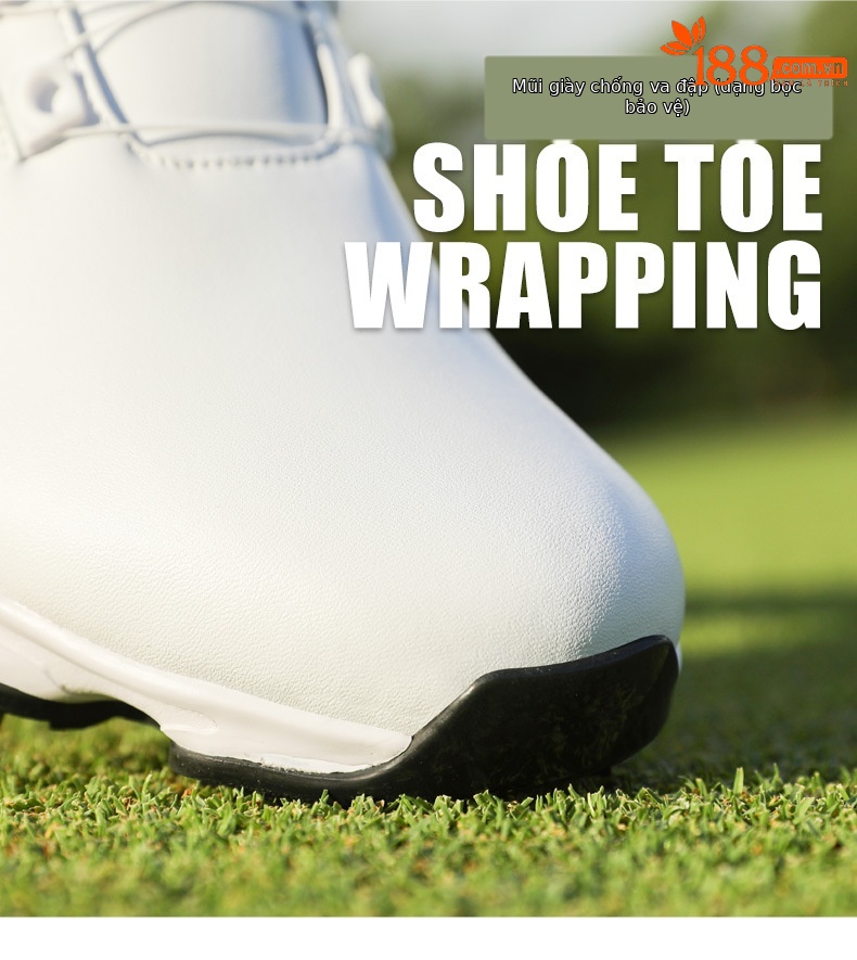 Giày golf PGM nam đế giảm xóc chống trơn trượt chống nước — XZ379-Màu xanh đỏ trắng chi tiết 12
