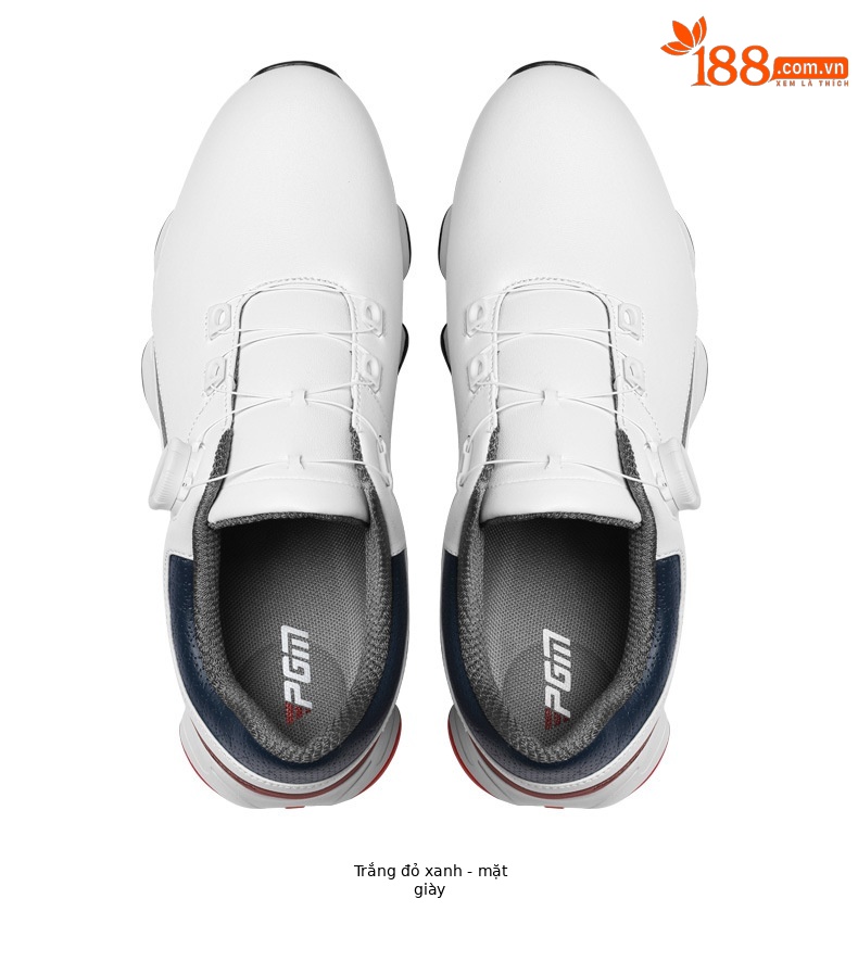 Giày golf PGM nam đế giảm xóc chống trơn trượt chống nước — XZ379-Màu xanh đỏ trắng chi tiết 18