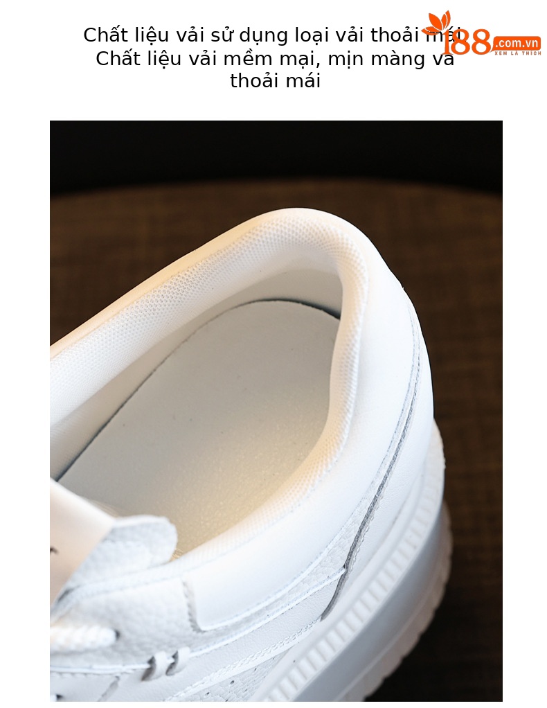 Giày sneaker nữ chunky đế dày phong cách retro đánh bóng màu be — Màu be chi tiết 7