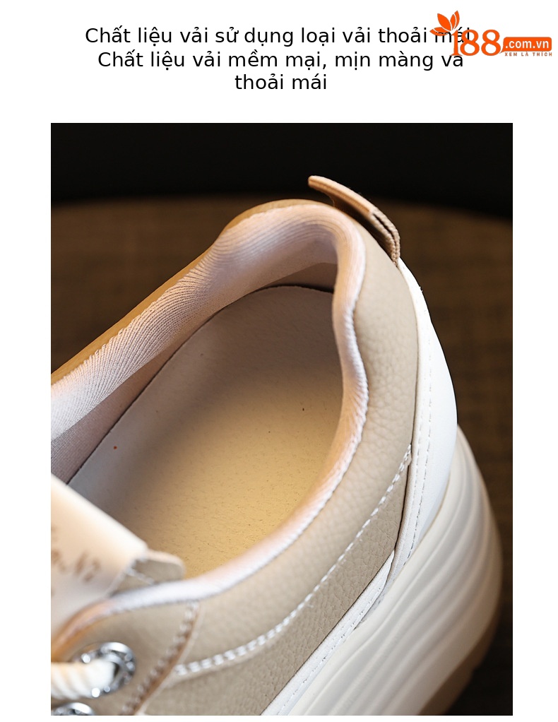 Giày sneaker nữ đế dày độn cao bên trong phiên bản cơ bản dễ phối — Màu đen chi tiết 8