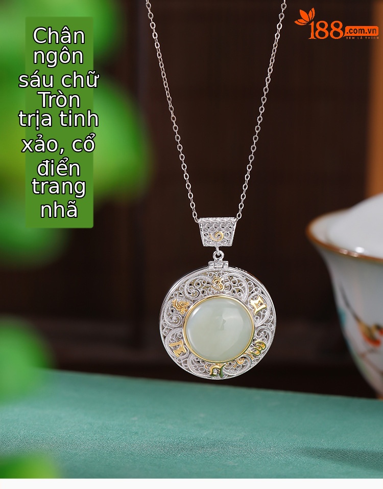 Mặt dây chuyền bạc 925 phong cách cổ điển — Mặt dây chuyền đơn (không có dây chuyền) chi tiết 2