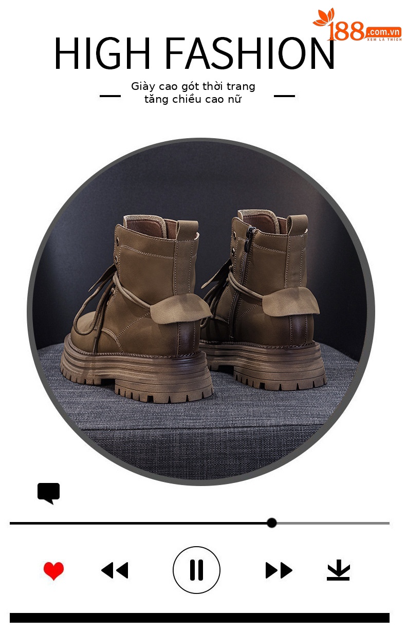 Boot Martin cổ ngắn nữ phong cách cổ điển đế dày đi du lịch leo núi — M2627 màu vàng một lớp lót trong, M2627 kaki một lớp bên trong chi tiết 4