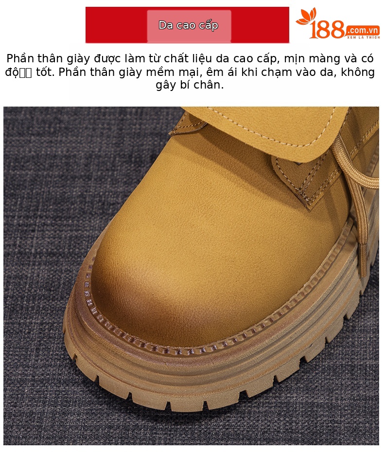 Boot Martin cổ ngắn nữ phong cách cổ điển đế dày đi du lịch leo núi — M2627 màu vàng một lớp lót trong, M2627 kaki một lớp bên trong chi tiết 6