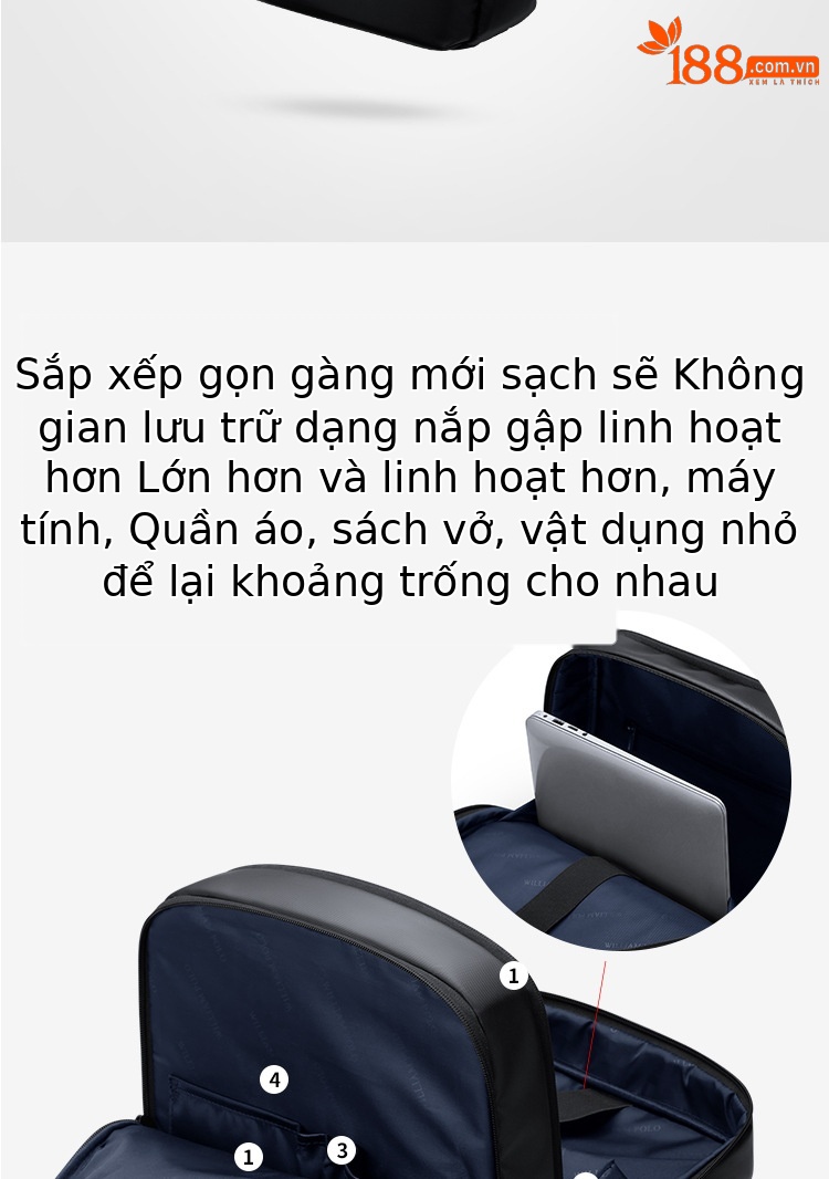 Ba lô Emperor Paul mới mẫu sức chứa lớn đi học đi làm du lịch chứa laptop chi tiết 6