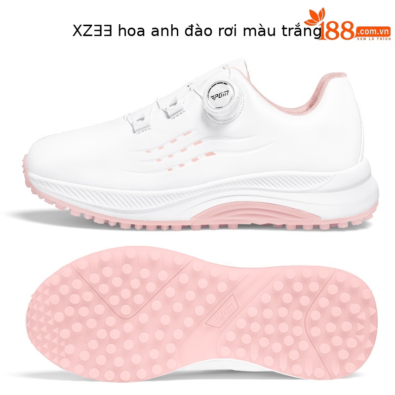Giày golf nữ PGM mùa hè chống thấm, đế nhẹ không đinh — XZ373 [Loại hồi phục chậm] Màu trắng anh đào rơi, XZ373 [Loại hồi phục chậm] Gió trắng
