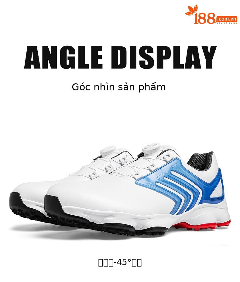 Giày golf PGM chống thấm nước, đế TPU chống trượt, dây giày xoay tiện lợi — XZ374-Sao sắt xám, XZ374-xanh lam đá tầng, XZ374-Màu xanh nước chảy chi tiết 20