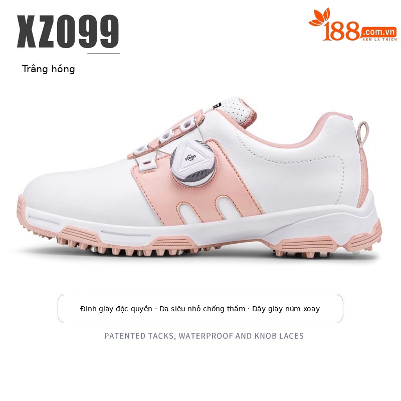 Giày golf trẻ em PGM thoáng khí, chống trượt, phù hợp bé gái và bé trai mùa hè — Trắng hồng B, Trắng hồng A, Xanh huỳnh quang