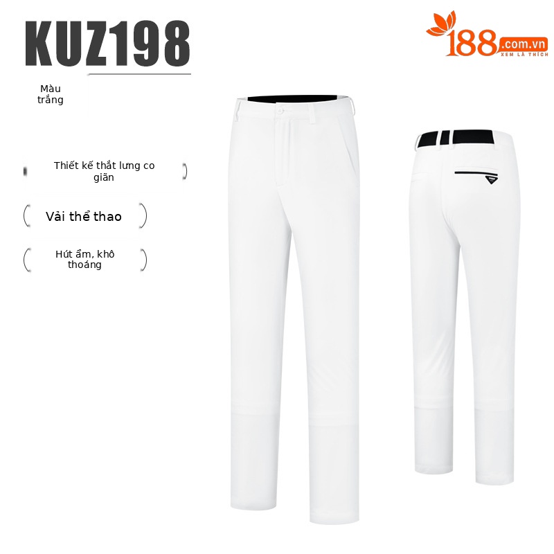 Quần dài golf trẻ em PGM thoáng khí mùa hè cho bé trai, thắt lưng co giãn — KUZ198-Quần trắng [thắt lưng co giãn/vải lưới chống thấm bên trong], KUZ198-Quần đen [thắt lưng co giãn], KUZ198-Quần xanh pha lê băng [thắt lưng co giãn]