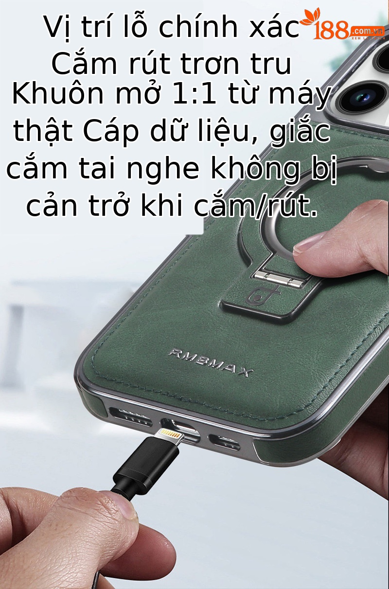 Ốp lưng từ tính chống rơi cho iPhone 15, 16 Pro Max, 17, 14, 12, bao toàn bộ viền dày — [Da nâu nhạt ★ Giá đỡ vợt] Thiết kế từ tính, 【Da dán màu xanh lam★Giá đỡ vợt] thiết kế từ tính, 【Miếng dán màu xanh lá cây★Giá đỡ vợt] thiết kế từ tính, 【Lớp phủ màu tím★Giá đỡ vợt] thiết kế từ tính chi tiết 11