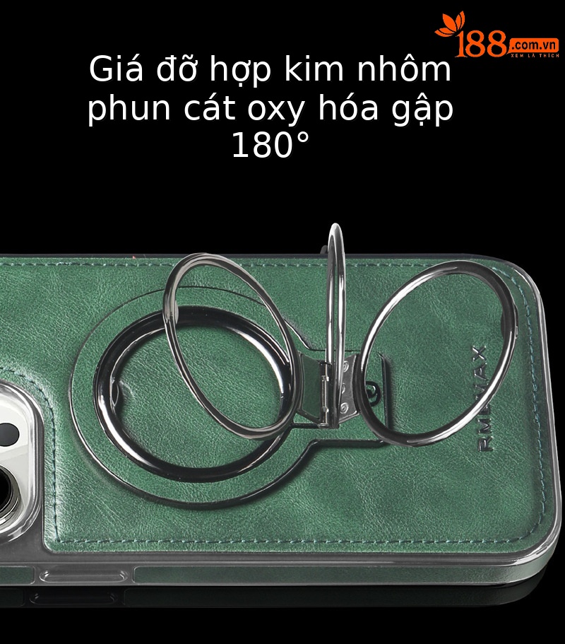 Ốp lưng từ tính chống rơi cho iPhone 15, 16 Pro Max, 17, 14, 12, bao toàn bộ viền dày — [Da nâu nhạt ★ Giá đỡ vợt] Thiết kế từ tính, 【Da dán màu xanh lam★Giá đỡ vợt] thiết kế từ tính, 【Miếng dán màu xanh lá cây★Giá đỡ vợt] thiết kế từ tính, 【Lớp phủ màu tím★Giá đỡ vợt] thiết kế từ tính chi tiết 13