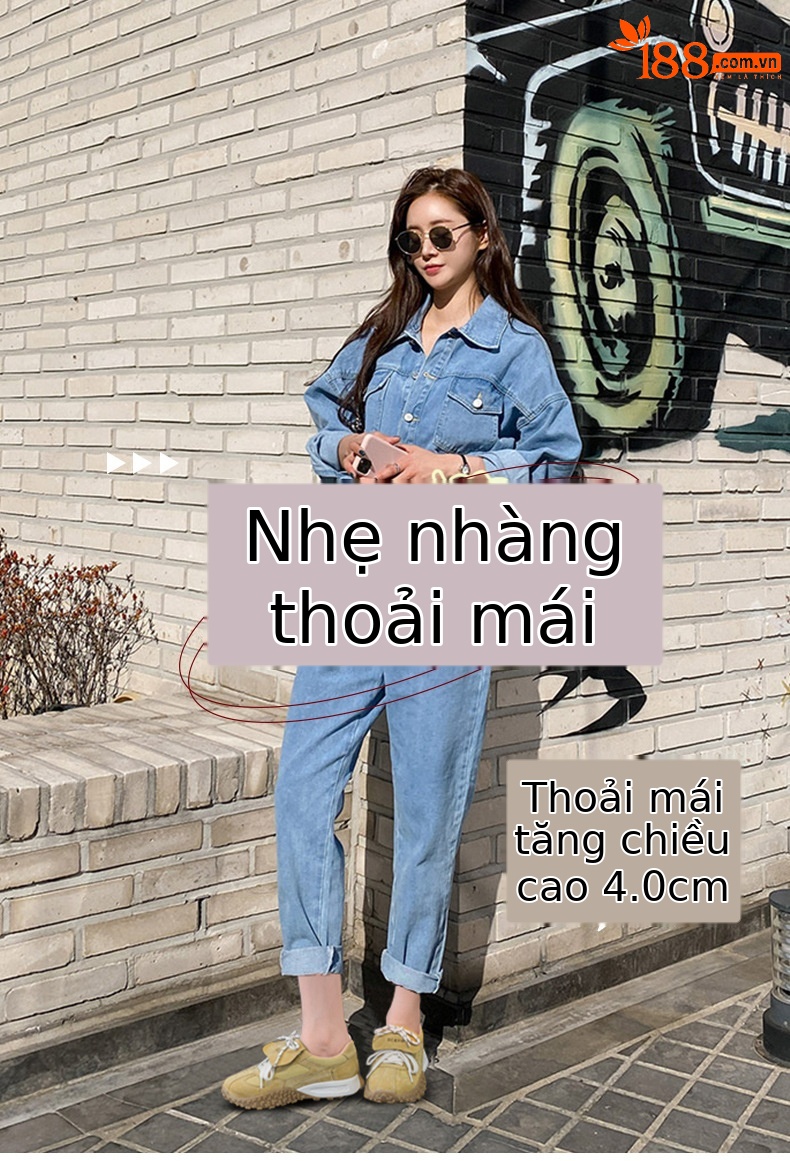 Giày sneaker nữ da heo đế dày phong cách Đức Huajiang mùa thu 2026 — M2632 màu trắng nhạt, M2632 màu vàng, M2632 màu nâu chi tiết 1