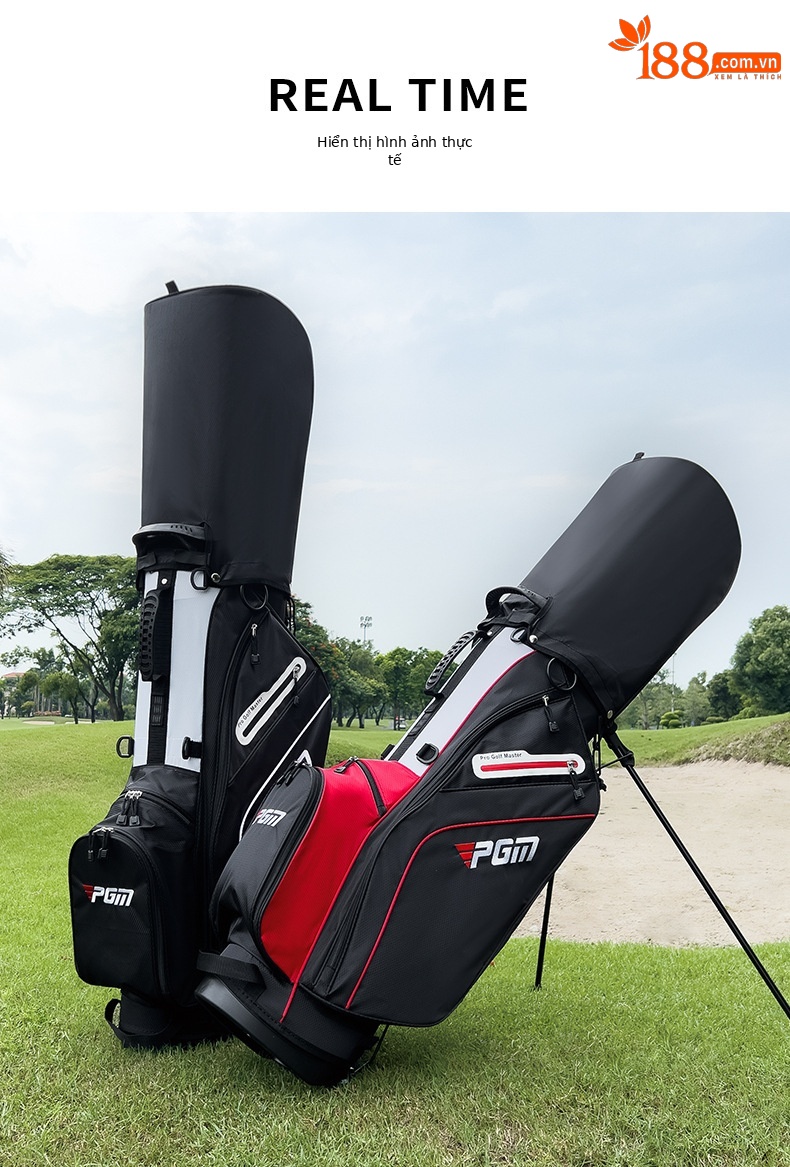 Túi đựng gậy golf PGM siêu nhẹ có chân đế, cao 126 cm, 14 ngăn — QB147-Đen trắng, QB147-Đen đỏ chi tiết 10
