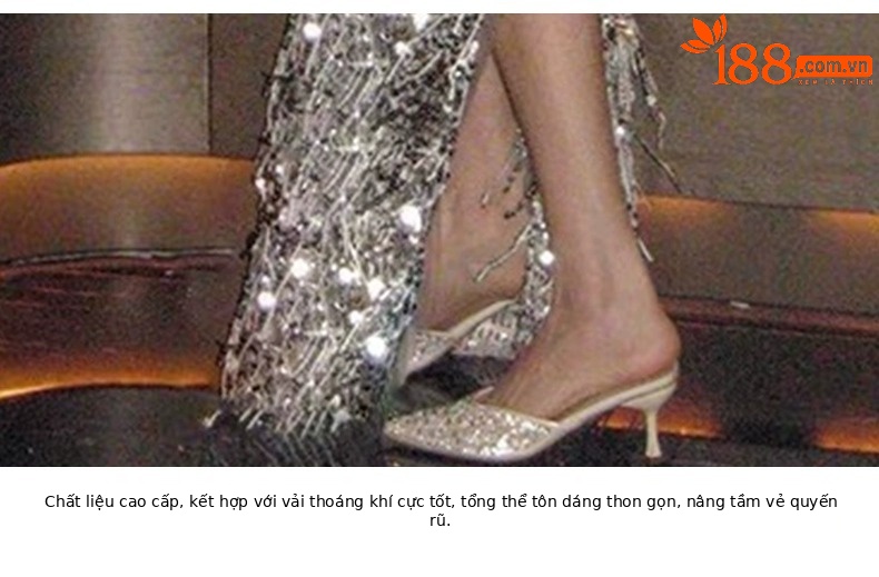 Đầm dạ hội nữ đính sequin và tua rua phong cách Pháp — Màu trắng bạc chi tiết 16